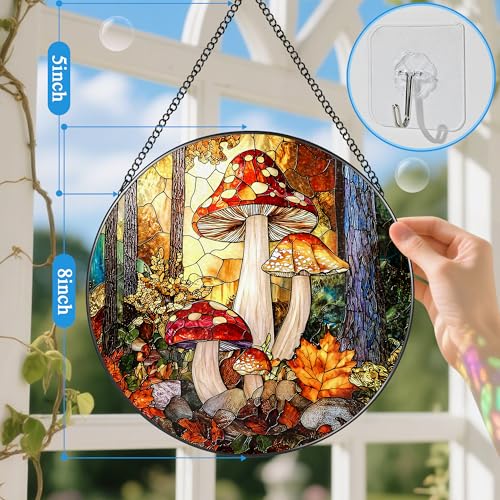 8 Inch Mushroom Suncatcher Ornament (Mushroom)