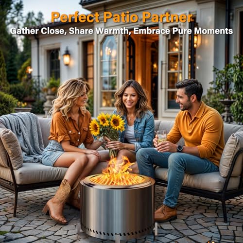20" Smokeless Firepit with Stand (20" Firepit with Stand / Silver)