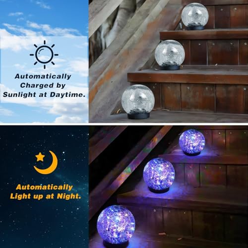 4 Pack 3.9" Solar Garden Lights Outdoor Waterproof (4 Pack / Multicolor)