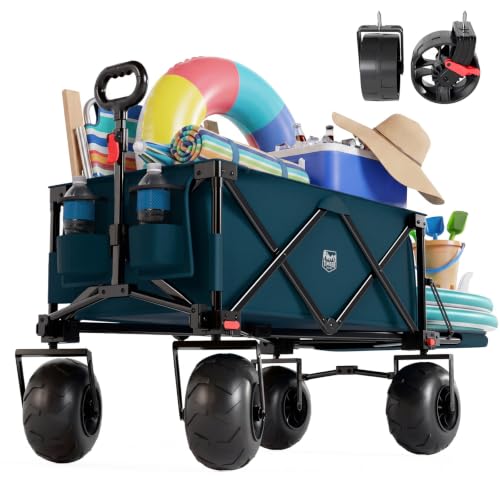 Beach Wagon with 2 Sets of Wheels (Blue / Balloon&Rubber Wheels)