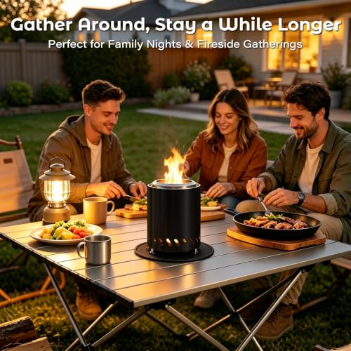 9.6 x 7.1 in Small Tabletop Fire Pit (Black Ceramic / 9.6H x 7.1D Tabletop)