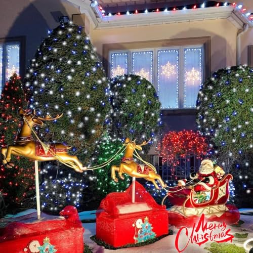 Solar Fairy Lights Outdoor Waterproof (Blue and White)