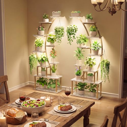 2 Pack Plant Stand Indoor with Grow Lights