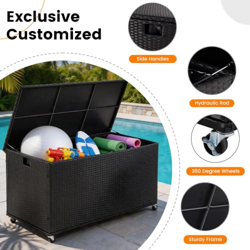 Sundale 170 Gallon Oudoor Deck Box (Black / 170 Gallon)