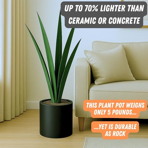 Large Planter for Indoor or Outdoor (Matte Black / 10 Inch)
