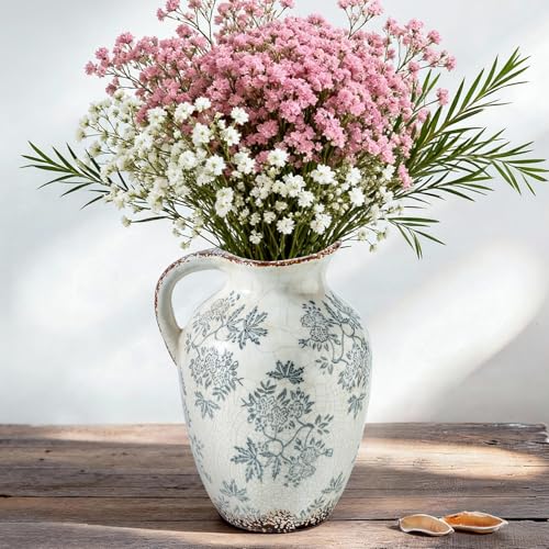 Blue and White Pitcher Vase (02-blue and White-9.7 in)