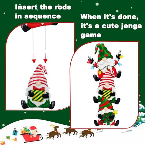 3 Pack Metal Christmas Yard Signs Decor for Multiple Stacked (Dwarf Christmas Tree)