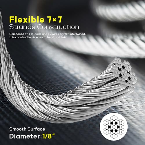 1000FT 1 8" T316 Stainless Steel Cable for Railing