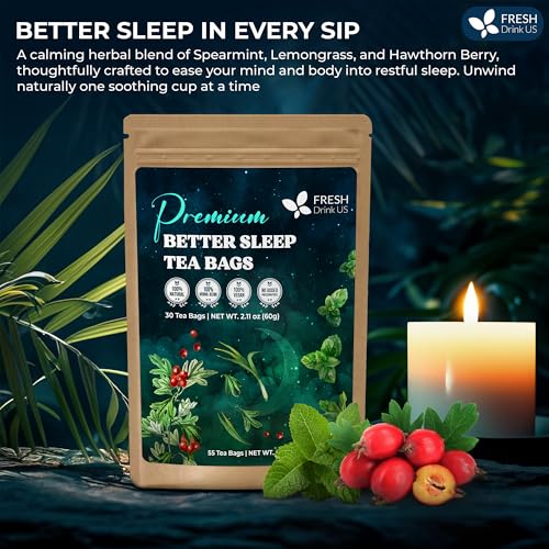 Premium 55 Tea Bags Better Sleep Herbal Tea (55 Tea Bags)