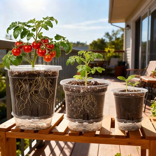 Self Watering Pots for Indoor Plants (4/5/6.5 Inch-18Pcs)