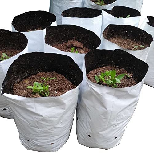 R Poly Grow Bag Planters Panda Film Black and White for Nursery Horticulture 10 Gallon (10 Gallon - 25pcs)