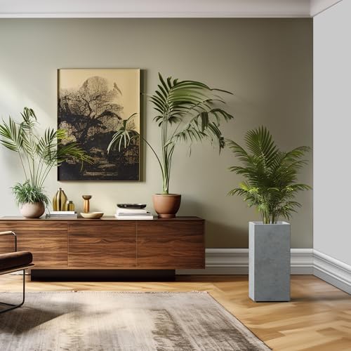 Accent Column Square Pale Gray Concrete Planter 23.6" H (Natural Concrete / 23.6" H)