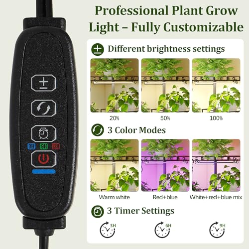Plant Stand Indoor with Grow Lights (Black / 10-Tier with grow light)