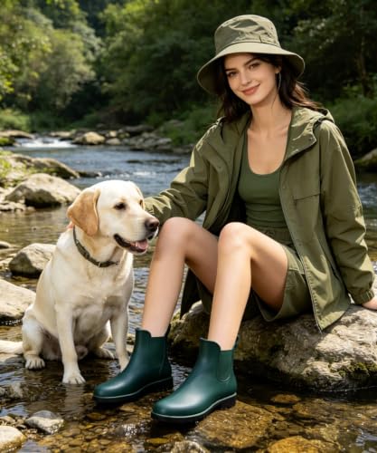 Women's Ankle Rain Boots Waterproof Chelsea Boots