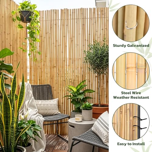 Natural Bamboo Fence (48 Sq Ft)