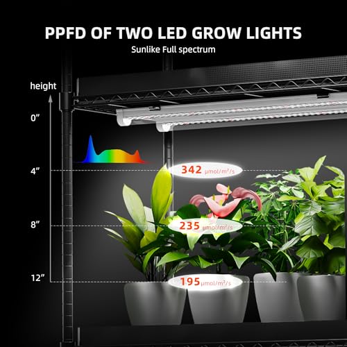 4 Tier Mini Greenhouse Plant Shelf with Grow Lights Indoor