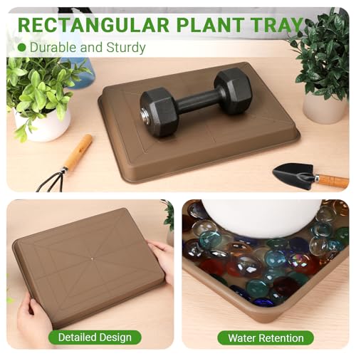 3 Packs Plant Saucers for Indoors (13 Inch / Brown)