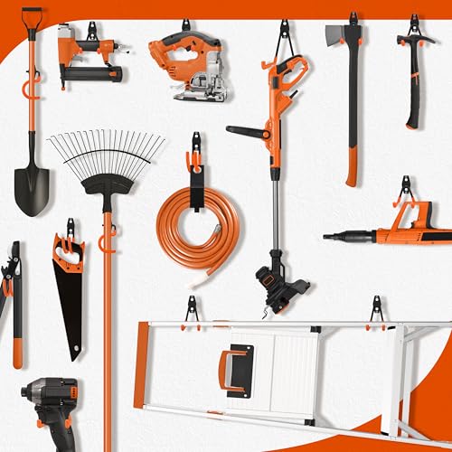 28 Pack Garage Hooks Heavy Duty with Non Slip PVC Coating (Orange / 28pack)