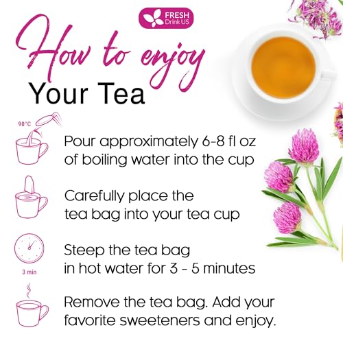 Premium Red Clover Herbal Tea (35 Tea Bags)