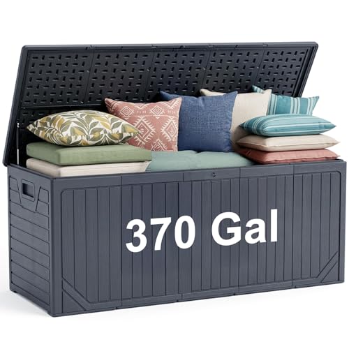 370 Gallon Extra Large Deck Box (Black / 370 Gal(Resin))