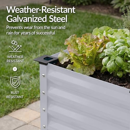 72x24x30in Non Toxic Galvanized Raised Garden Bed (72x24x30in / Moonlight Gray)