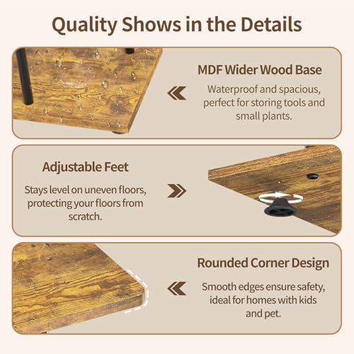 Plant Stand Tall for Indoor Corner with Light