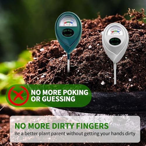 Plant Moisture Meter Soil Moisture Sensor Meter Water Monitor Hygrometer Plant Water Meter [Green + White] Soil Moisture Meter for Gardening (GREEN+WHITE)