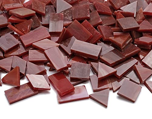 Glass Mosaic Tiles for Art Crafts (Red-1)