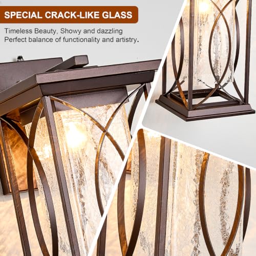 18" Oil Rubbed Bronze Large Outdoor Wall Lantern Dusk to Dawn Coach Light Modern Extra Large Deep Brown Exterior Sconce Waterproof Metal with Crack (Oil Rubbed Bronze-XL)