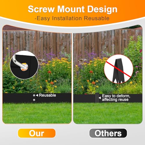 6 Pack Metal Edging for Landscaping (Black / 4 inches)
