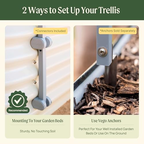 6.0' Long Trellis Modular Arched Trellis System for Garden Bed Climbing Plants Like Cucumber Beans Tomatoes & Vines (6.0 Ft Long)