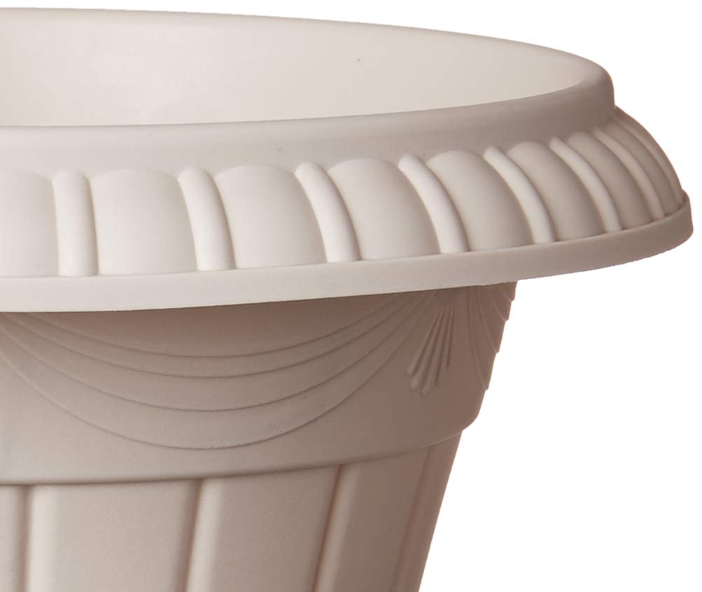 PL20TP Classic Traditional Plastic Urn Planter Indoor (Taupe / 10" x 12")