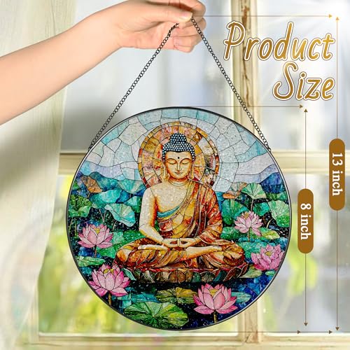 8 Inch Buddha Stained Glass Suncatcher & Ornament (Buddha)