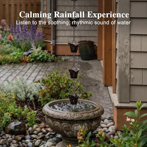 8.5FT Butterfly Rain Chain for Gutters (Butterfly)