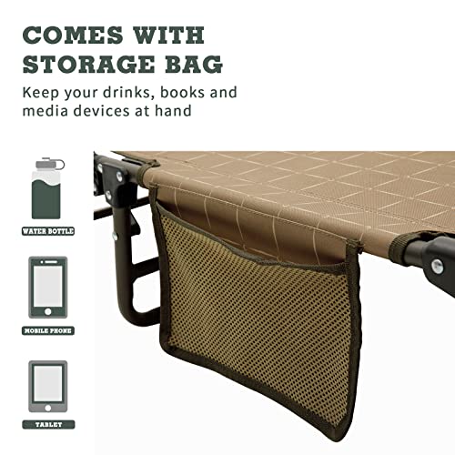 Portable Folding Camping Cot Lightweight (63 cm (W) x 194 cm (L) x 22 cm (H))
