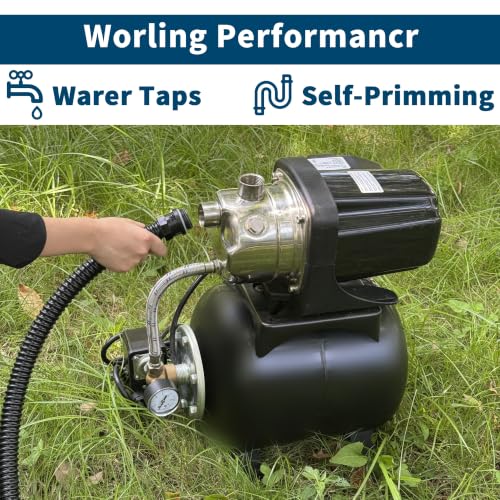 1.6HP Shallow Well Garden Pump (Matte Black)