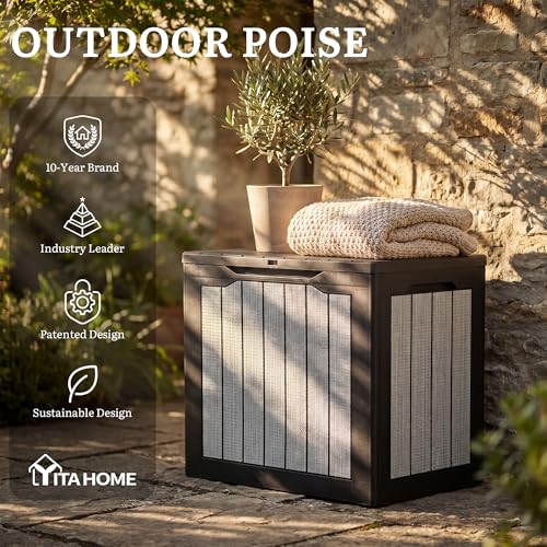 30 Gallon Deck Box (Black & Wood-Grain Gray / 30 Gallon-2Pack)
