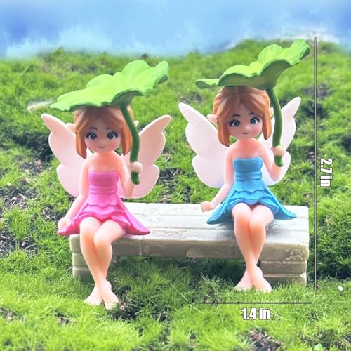 4Pcs Miniature Fairy Figurines (Lotus Leaf)