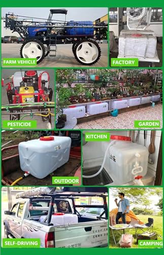 Plastic Portable Water Tank with Spigot for Camping Large Capacity Water Storage Tank Water Container for Emergency Storage Household Outdoor Camping RV Self