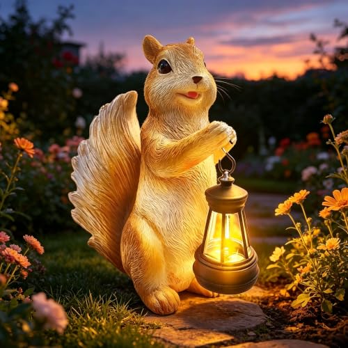 Resin Squirrel Statue IP65 Waterproof Lawn Garden Outdoor Decor (Squirrel Statue)
