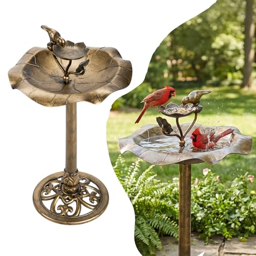 Pedestal Bird Bath (Copper Floral)