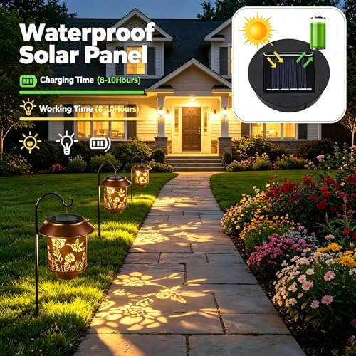 Solar Lantern Lights Outdoor Hanging Garden Light Decor Gifts Hummingbird (Hummingbird-01)