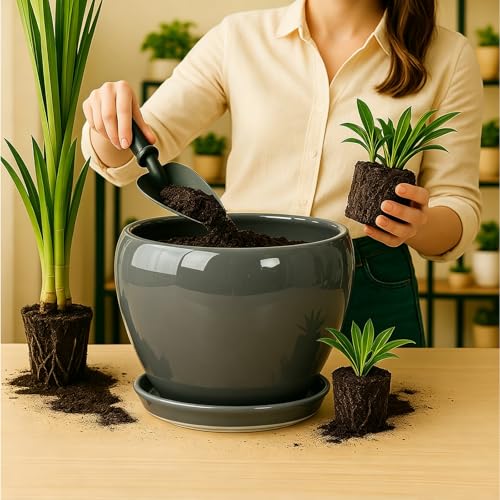 10 Inch Plant Pot (Gray / 10 Inch)