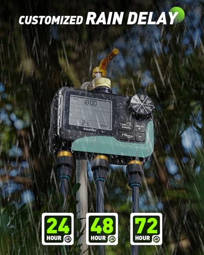 3 Zone Water Timer with Brass Inlet & Outlet (Blue / 3 Zone Water Timer)