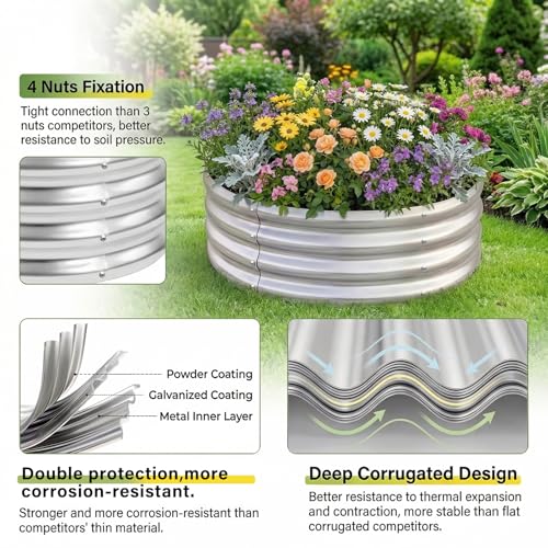 2 Pack 2×2×1ft Galvanized Raised Garden Bed (2 Count)