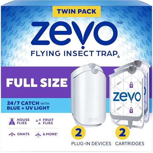Flying Insect Trap for Fruit Flies & Gnats (2 Devices & 2 Cartridges)