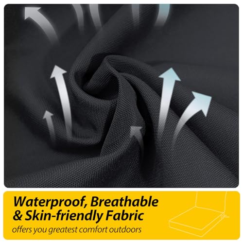 Outdoor Chair Cushions (Charcoal Black / 22"x22"x3" / 22"x17")