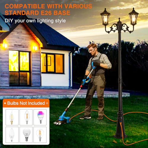 Dusk to Dawn Outdoor Lamp Post Lights with Outlet (XL-2-H)