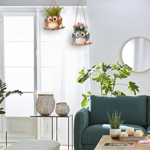 Swing Owl Hanging Planters for Indoor Plants