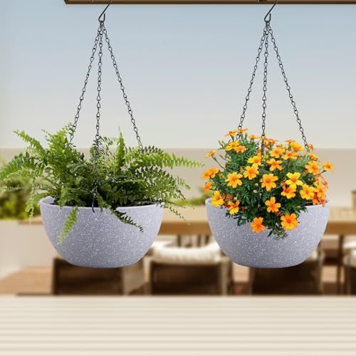 10 inch Hanging Planters for Indoor Outdoor Plants (2 Count)